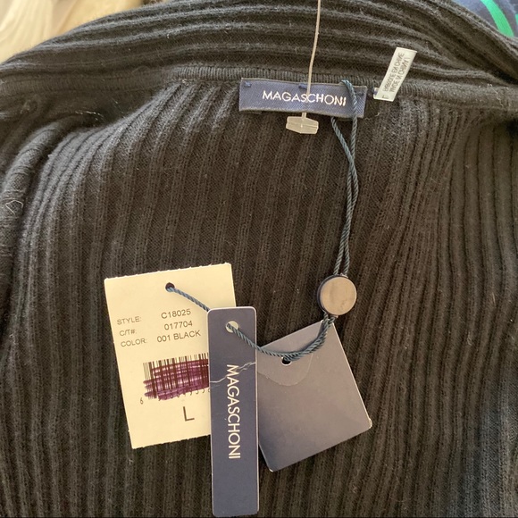 Magaschoni Black Tie Waist Cashmere Cardigan - Picture 3 of 4